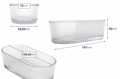 Providna ovalna staklena činija 50x167x75 mm