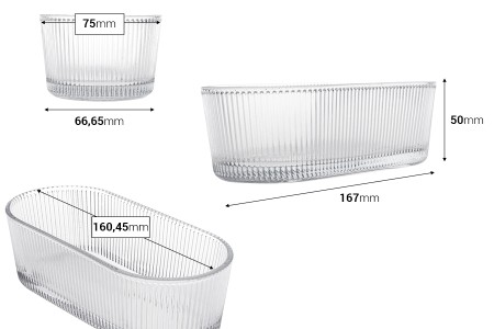 Providna ovalna staklena činija 50x167x75 mm-2