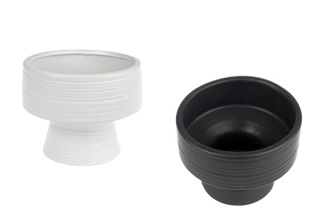Keramička posuda 150x120 mm za sveću u beloj ili crnoj boji-1