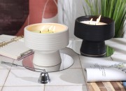 Keramička posuda 150x120 mm za sveću u beloj ili crnoj boji