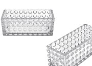 Staklena providna dekorativna posuda 200x80x80 mm za sveću