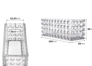 Staklena providna dekorativna posuda 200x80x80 mm za sveću