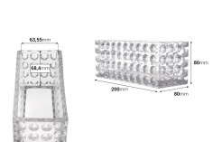 Staklena providna dekorativna posuda 200x80x80 mm za sveću