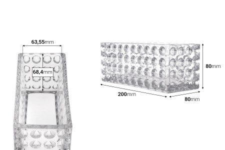 Staklena providna dekorativna posuda 200x80x80 mm za sveću-2