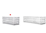Staklena providna dekorativna posuda 200x80x80 mm za sveću