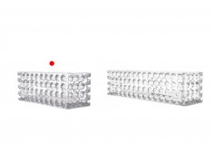 Staklena providna dekorativna posuda 200x80x80 mm za sveću
