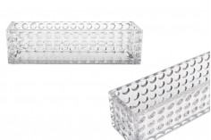 Staklena providna dekorativna posuda 300x80x80 mm za sveću