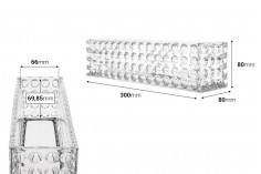 Staklena providna dekorativna posuda 300x80x80 mm za sveću