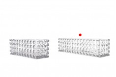 Staklena providna dekorativna posuda 300x80x80 mm za sveću