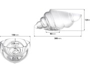 Dekorativna staklena posuda 300mm u obliku školjke, za sveće