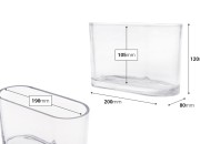 Staklena providna dekorativna posuda 200x80x120 mm za sveću Staklena providna dekorativna posuda 200x80x120 mm za sveću