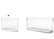 Staklena providna dekorativna posuda 200x80x120 mm za sveću Staklena providna dekorativna posuda 200x80x120 mm za sveću