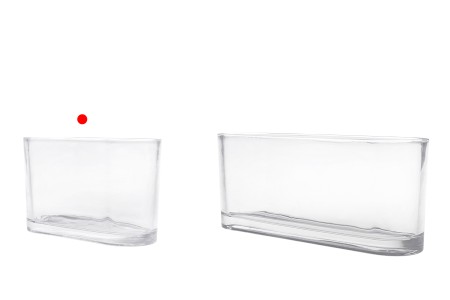 Staklena providna dekorativna posuda 200x80x120 mm za sveću-5