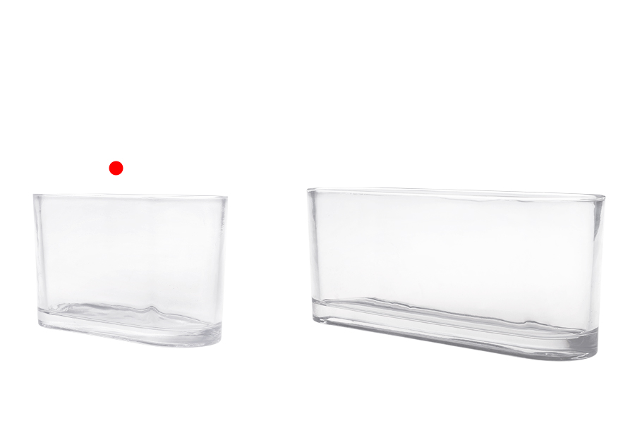 Staklena providna dekorativna posuda 200x80x120 mm za sveću Staklena providna dekorativna posuda 200x80x120 mm za sveću