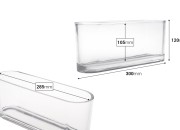 Staklena providna dekorativna posuda 300x80x120 mm za sveću