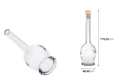 Okrugla flašica za piće 100mL, sa čepom F11-dimenzije_slike