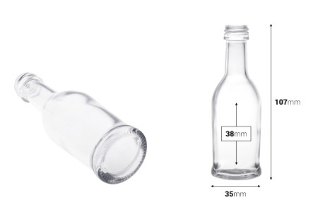 Staklena okrugla flaša 40mL-dimenzije_slike