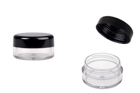 Akrilna providna kutijica 5mL za kreme sa crnim zatvaračem - 12 kom-slika_proizvoda
