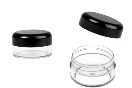 Akrilna providna kutijica 15mL za kreme sa crnim zatvaračem - 12 kom-slika_proizvoda