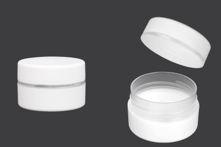 Plastična bela MAT kutijica 100mL, sa zatvaračem sa zaptivkom i širokom srebrnom linijom - 6 kom-slika_proizvoda