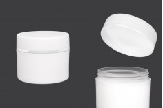 Plastična bela kutija MAT 250mL sa zatvaračem sa širokom srebrnom linijom i zaptivkom - 6 kom