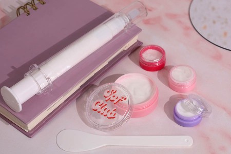 Akrilna roze kutijica 30mL, sa providnim zatvaračem - 12 kom-grupa_slika