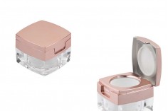 Luksuzna akrilna kutijica od 5mL sa poklopcem na preklop u roze-zlatnoj boji - 12 kom