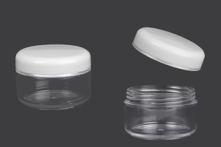 Akrilna providna kutijica 50mL sa belim zatvaračem i srebrnom linijom - 12 kom-slika_proizvoda