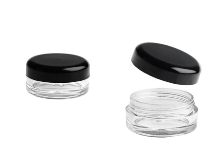 Akrilna providna kutijica 3mL za kreme sa crnim zatvaračem - 12 kom-slika_proizvoda