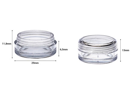 Akrilna providna kutijica 3mL sa providnim zatvaračem - 12 kom-dimenzije_slike