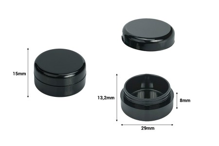 Plastična crna kutijica 3mL - 12 kom-dimenzije_slike