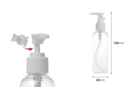 Plastična PET Flašica 150mL sa pumpicom - 12 kom-dimenzije_slike