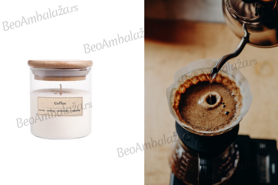 Coffee - Aromatična sveća od sojinog voska sa drvenim fitiljem (110gr)