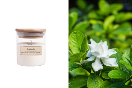 Gardenija - aromatična sveća od sojinog voska sa drvenim fitiljem (110gr)-slika_proizvoda