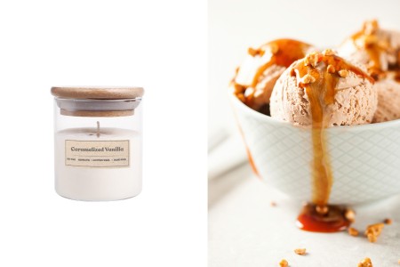 Caramelized Vanilla - Aromatična sveća od sojinog voska sa drvenim fitiljem (110gr)-slika_proizvoda