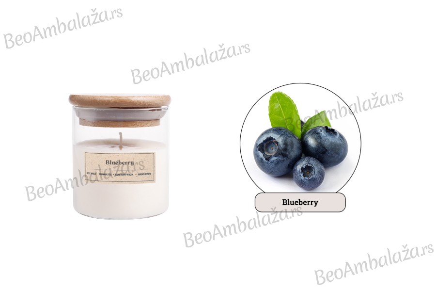 Blueberry - Aromatična sveća od sojinog voska sa pamučnim fitiljem (110gr)