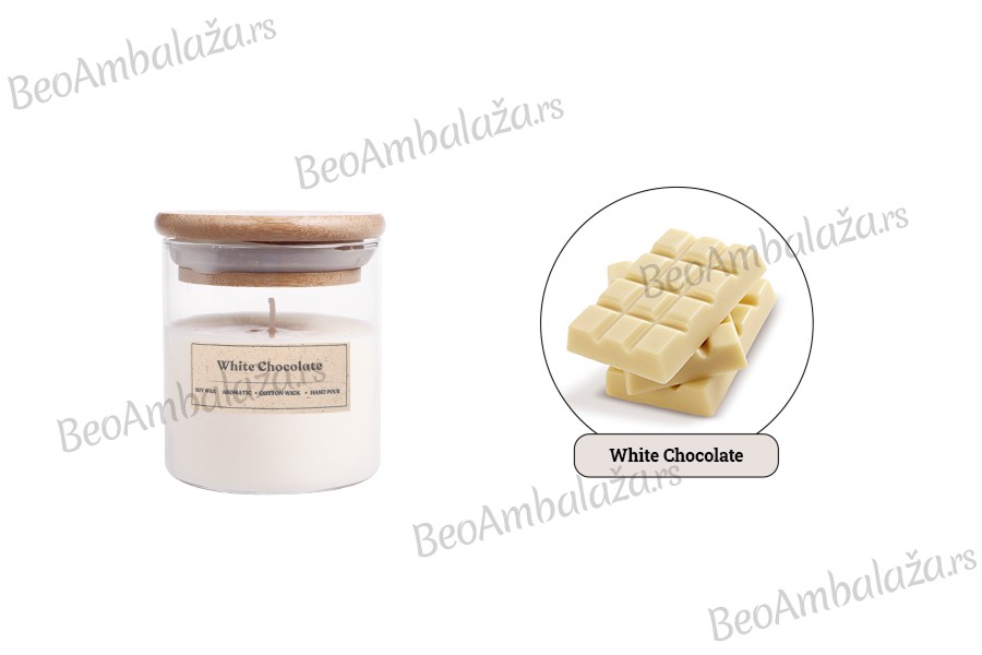White Chocolate - Aromatična sveća od sojinog voska sa pamučnim fitiljem (110gr)