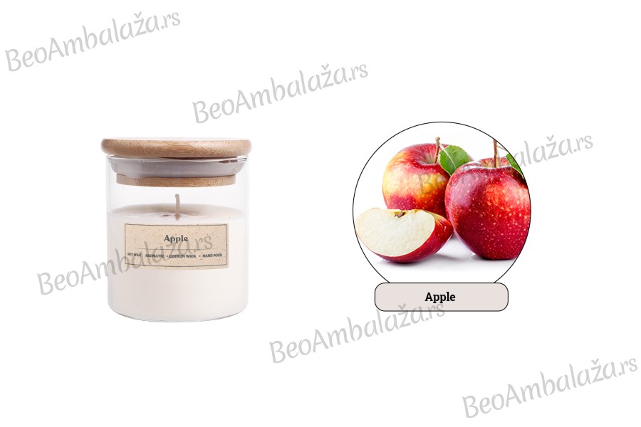Apple - Aromatična sveća od sojinog voska sa pamučnim fitiljem (110gr)