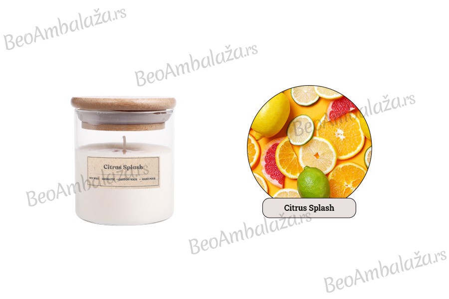 Citrus Splash - Aromatična sveća od sojinog voska sa pamučnim fitiljem (110gr)