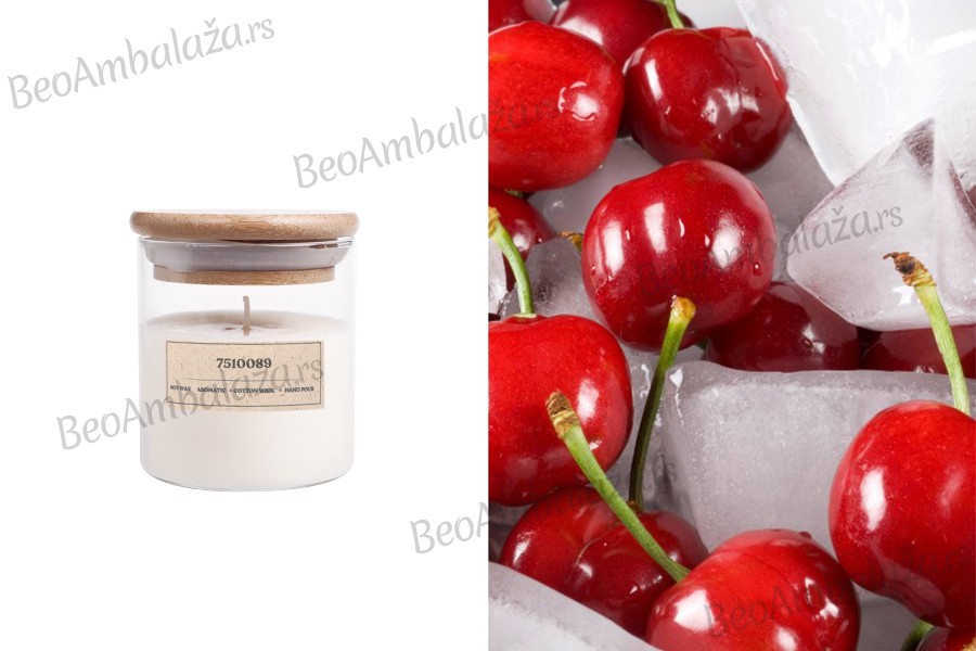 Exotic Cherry - Aromatična sveća od sojinog voska sa pamučnim fitiljem (110gr)