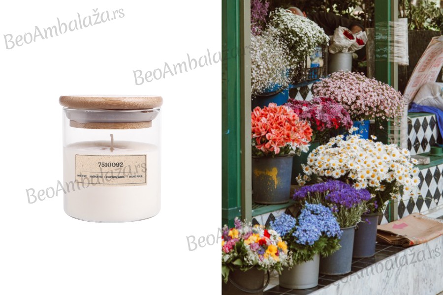 Floral Love - Aromatična sveća od sojinog voska sa pamučnim fitiljem (110gr)