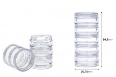 Akrilne providne kutijice od 3mL, spojive - set od 5 kom