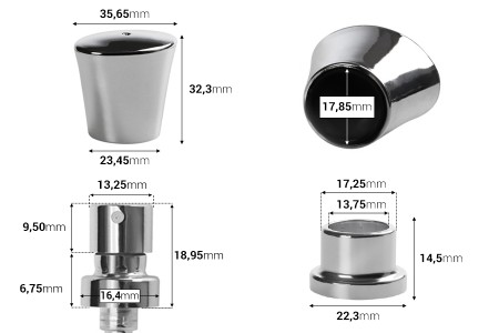 Srebrni sprej sa poklopcem za parfemske bočice sa sigurnosnim Crimp zatvaranjem 15mm-dimenzije_slike