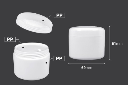 Plastična bela kutijica 100mL sa duplim dnom i plastičnim međupoklopcem - 12 kom-dimenzije_slike