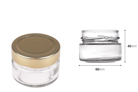 Staklena teglica za kreme 40mL, T.O. 58 DEEP (za duboki zatvarač) - bez zatvarača-dimenzije_slike