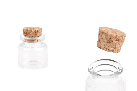 Staklena flašica sa plutanim čepom za poklončiće 10mL, 30x35 mm - 12 kom-slika_proizvoda