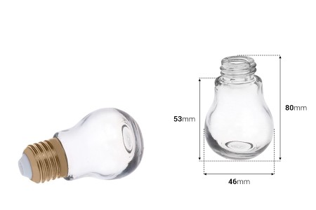 Staklena flaša u obliku sijalice 40mL - bez zatvarača-2