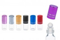 Staklena roll-on bočica 3mL sa zatvaračem u raznim bojama - 6 kom