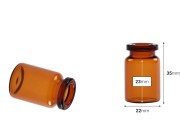 Staklena bočica 5mL karamel boje, za proizvode u farmaciji i homeopatiji, bez zatvarača - 12 kom