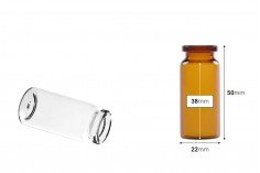 Staklena bočica 10mL karamel boje ili providna, za proizvode u farmaciji i homeopatiji, bez zatvarača - 12 kom